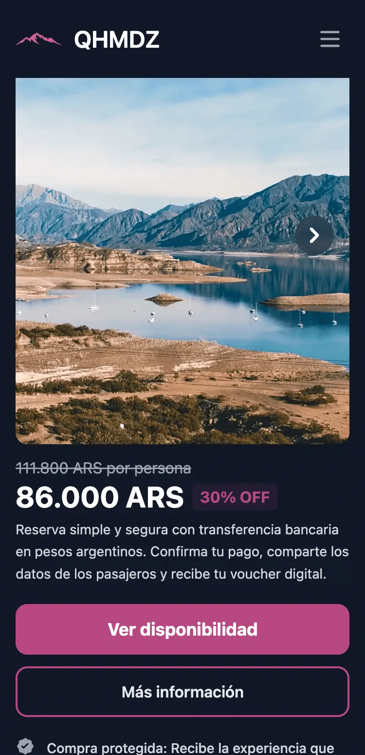boton ver disponibilidad excursion alta montaña